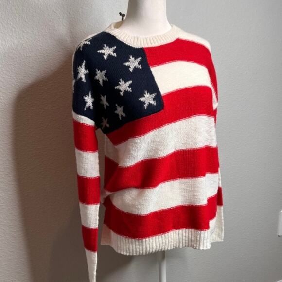 Nautical Stars & Stripes Slouchy Pullover Sweater NEW Sz Small - Picture 2 of 9